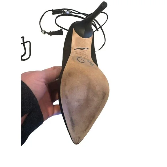 Brian Atwood Hanna Black Suede Heels Pumps Size 10 - Picture 12 of 12